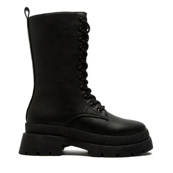Black Combat Lace up boots - Picture 9 of 12